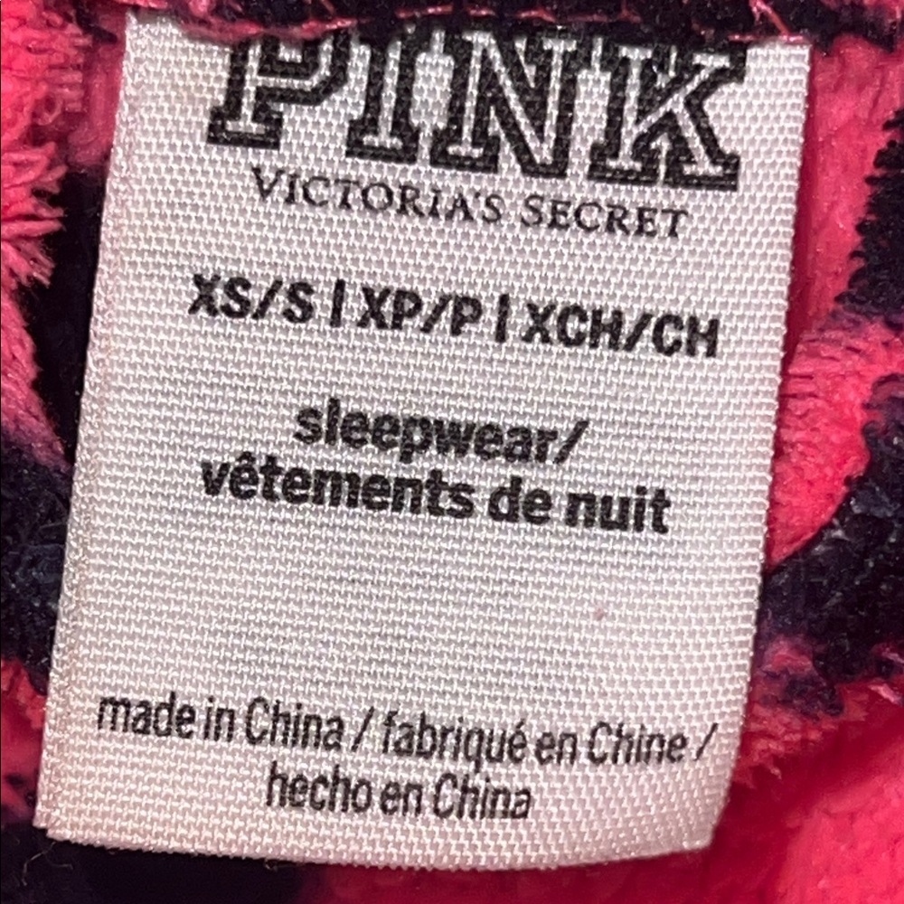 PINK Victoria's Secret Bold Pink and Black Lounge Robe - Picture 6 of 9